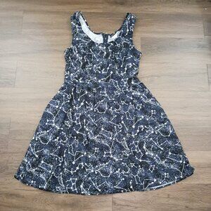 Retrolicious Constellation Space Stars Midi Dress L